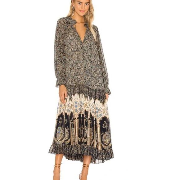 Free people feelin groovy prairie peasant maxi navy dress  Medium - Picture 2 of 3